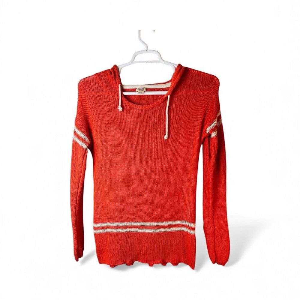 Mossimo Hoodie Knit Orange Sweater Size Med Long Sleeve Pullover